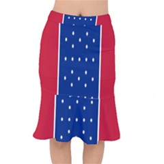 British American Flag Red Blue Star Mermaid Skirt