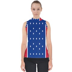 British American Flag Red Blue Star Shell Top by Mariart