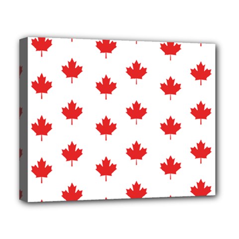 Canadian Maple Leaf Pattern Deluxe Canvas 20  X 16   by Mariart