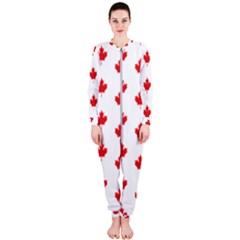 Canadian Maple Leaf Pattern Onepiece Jumpsuit (ladies)  by Mariart