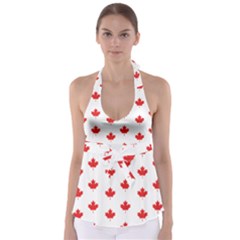 Canadian Maple Leaf Pattern Babydoll Tankini Top