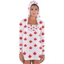 Canadian Maple Leaf Pattern Long Sleeve Hooded T-shirt View1