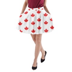 Canadian Maple Leaf Pattern A-line Pocket Skirt by Mariart