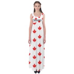 Canadian Maple Leaf Pattern Empire Waist Maxi Dress by Mariart