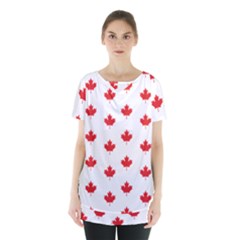 Canadian Maple Leaf Pattern Skirt Hem Sports Top