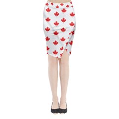 Canadian Maple Leaf Pattern Midi Wrap Pencil Skirt