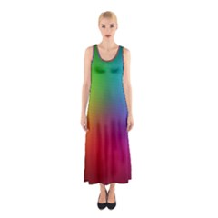 Bright Lines Resolution Image Wallpaper Rainbow Sleeveless Maxi Dress by Mariart