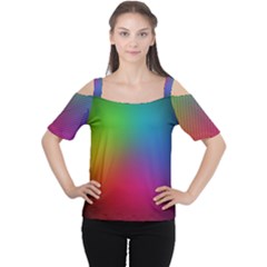 Bright Lines Resolution Image Wallpaper Rainbow Cutout Shoulder Tee