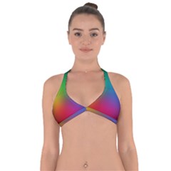 Bright Lines Resolution Image Wallpaper Rainbow Halter Neck Bikini Top