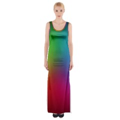 Bright Lines Resolution Image Wallpaper Rainbow Maxi Thigh Split Dress by Mariart