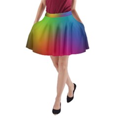 Bright Lines Resolution Image Wallpaper Rainbow A-line Pocket Skirt by Mariart