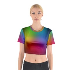 Bright Lines Resolution Image Wallpaper Rainbow Cotton Crop Top