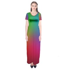 Bright Lines Resolution Image Wallpaper Rainbow Short Sleeve Maxi Dress by Mariart