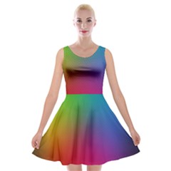 Bright Lines Resolution Image Wallpaper Rainbow Velvet Skater Dress by Mariart