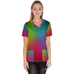 Bright Lines Resolution Image Wallpaper Rainbow Scrub Top