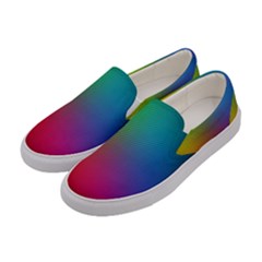 Bright Lines Resolution Image Wallpaper Rainbow Women s Canvas Slip Ons by Mariart