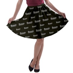 Beauty Moments Phrase Pattern A-line Skater Skirt by dflcprints