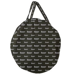 Beauty Moments Phrase Pattern Giant Round Zipper Tote