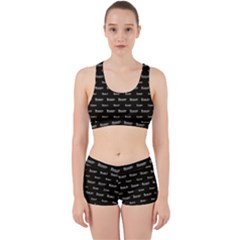 Beauty Moments Phrase Pattern Work It Out Sports Bra Set by dflcprints