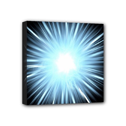 Bright Light On Black Background Mini Canvas 4  X 4 