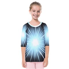 Bright Light On Black Background Kids  Quarter Sleeve Raglan Tee