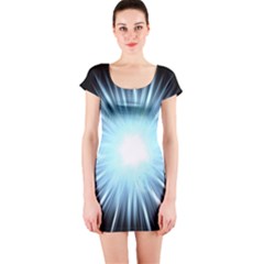 Bright Light On Black Background Short Sleeve Bodycon Dress by Mariart