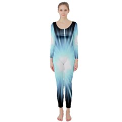 Bright Light On Black Background Long Sleeve Catsuit