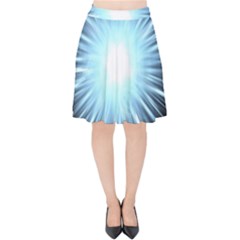 Bright Light On Black Background Velvet High Waist Skirt