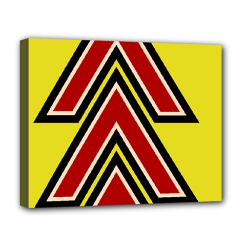 Chevron Symbols Multiple Large Red Yellow Deluxe Canvas 20  X 16   by Mariart