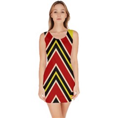 Chevron Symbols Multiple Large Red Yellow Bodycon Dress by Mariart