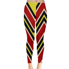 Chevron Symbols Multiple Large Red Yellow Leggings  by Mariart