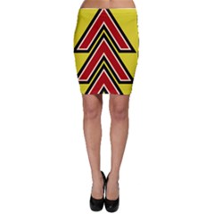 Chevron Symbols Multiple Large Red Yellow Bodycon Skirt by Mariart