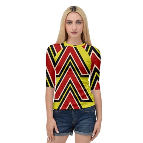 Chevron Symbols Multiple Large Red Yellow Quarter Sleeve Raglan Tee by Mariart