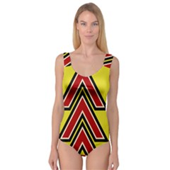 Chevron Symbols Multiple Large Red Yellow Princess Tank Leotard 