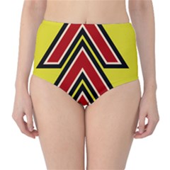 Chevron Symbols Multiple Large Red Yellow High-waist Bikini Bottoms by Mariart