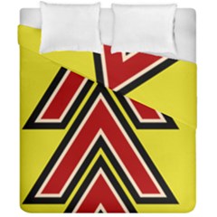 Chevron Symbols Multiple Large Red Yellow Duvet Cover Double Side (california King Size) by Mariart