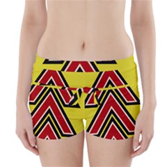 Chevron Symbols Multiple Large Red Yellow Boyleg Bikini Wrap Bottoms by Mariart