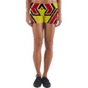 Chevron Symbols Multiple Large Red Yellow Yoga Shorts View1