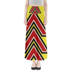 Chevron Symbols Multiple Large Red Yellow Full Length Maxi Skirt by Mariart