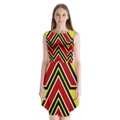 Chevron Symbols Multiple Large Red Yellow Sleeveless Chiffon Dress   by Mariart