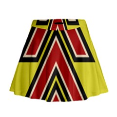 Chevron Symbols Multiple Large Red Yellow Mini Flare Skirt by Mariart