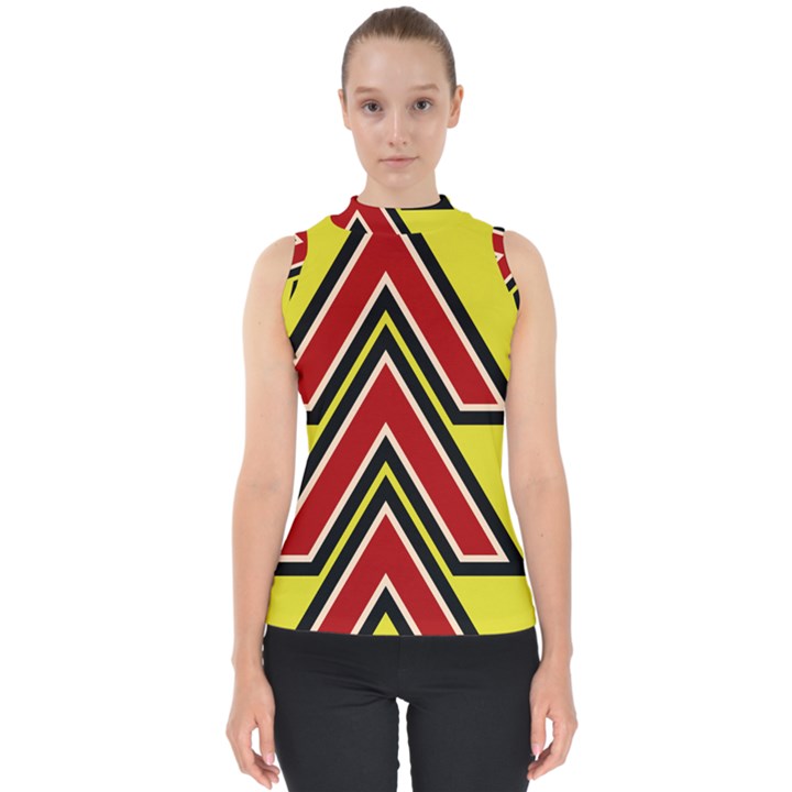 Chevron Symbols Multiple Large Red Yellow Shell Top