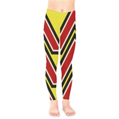 Chevron Symbols Multiple Large Red Yellow Kids  Legging by Mariart