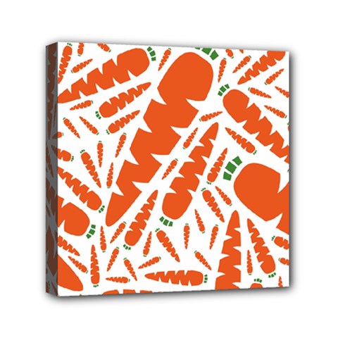 Carrots Fruit Vegetable Orange Mini Canvas 6  X 6 