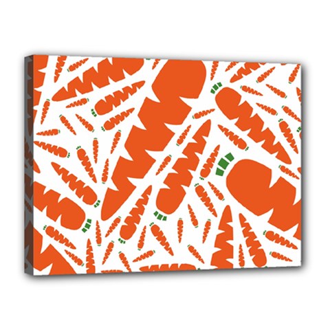 Carrots Fruit Vegetable Orange Canvas 16  X 12 