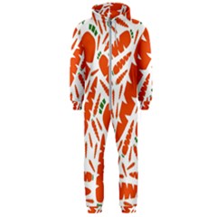 Carrots Fruit Vegetable Orange Hooded Jumpsuit (men)  by Mariart