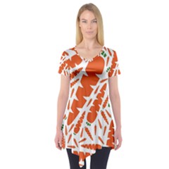 Carrots Fruit Vegetable Orange Short Sleeve Tunic 