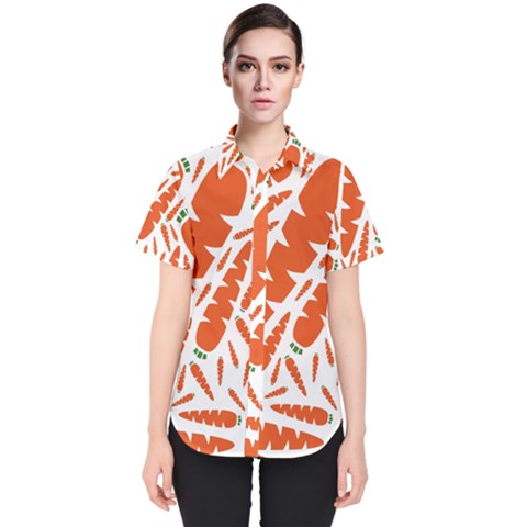 Carrots Fruit Vegetable Orange Women s Short Sleeve Shirt by Mariart