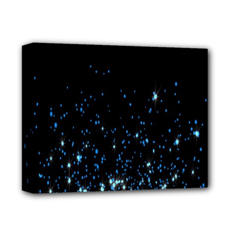 Blue Glowing Star Particle Random Motion Graphic Space Black Deluxe Canvas 14  X 11 