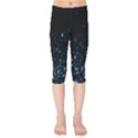 Blue Glowing Star Particle Random Motion Graphic Space Black Kids  Capri Leggings  View1